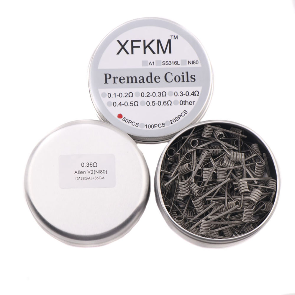 NEW XFKM 100PCS/box NI80/A1/SS - Clapton Wire Pre Built incelemesi ve fiyatı