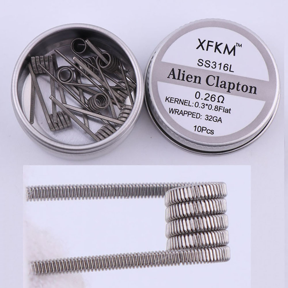SS316L 10Pcs/Box Prebuilt Coil - Clapton Wire Pre Built incelemesi ve fiyatı
