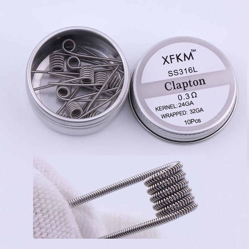 SS316L 10Pcs/Box Prebuilt Coil - Clapton Wire Pre Built incelemesi ve fiyatı