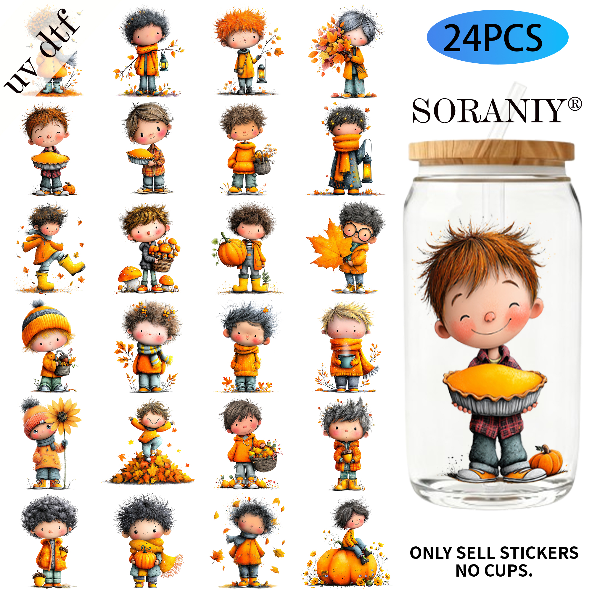 24PCS/Set Whimsical Autumn Boy - Rdta Tank Glass incelemesi ve fiyatı