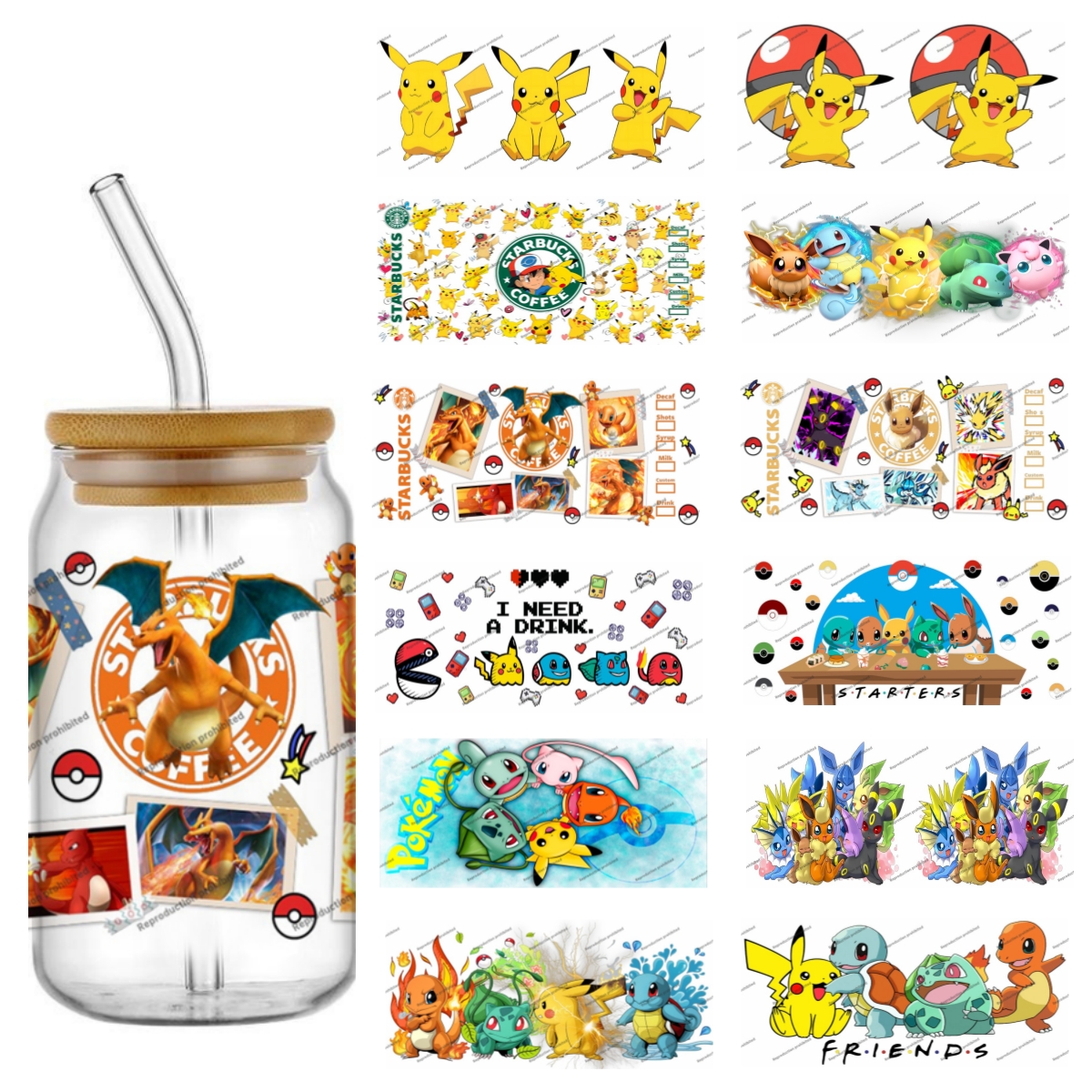 Pokemon pattern UV DTF cup wra - Rdta Tank Glass incelemesi ve fiyatı