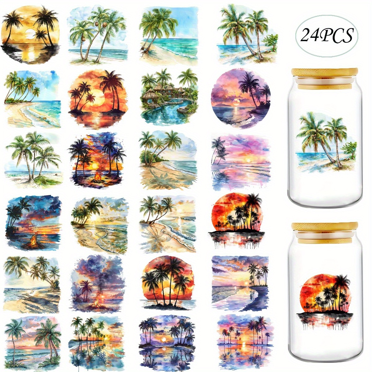 24Pcs/Set Summer Tropical Beac - Rdta Tank Glass incelemesi ve fiyatı