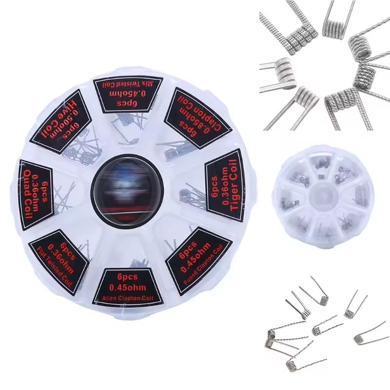 48Pcs/Set Pre Built Coils RTA  - Clapton Wire Pre Built incelemesi ve fiyatı
