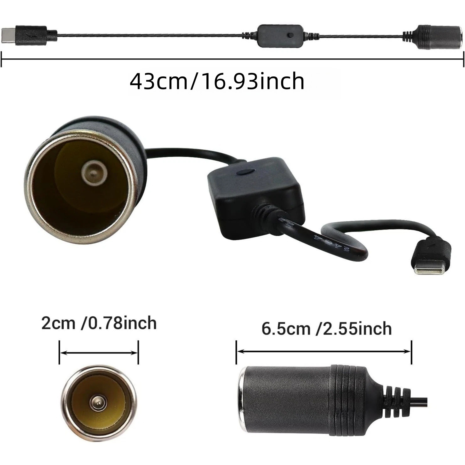 1Pc USB-C to 12V Car Cigarette - Accessories Experts Vape incelemesi ve fiyatı