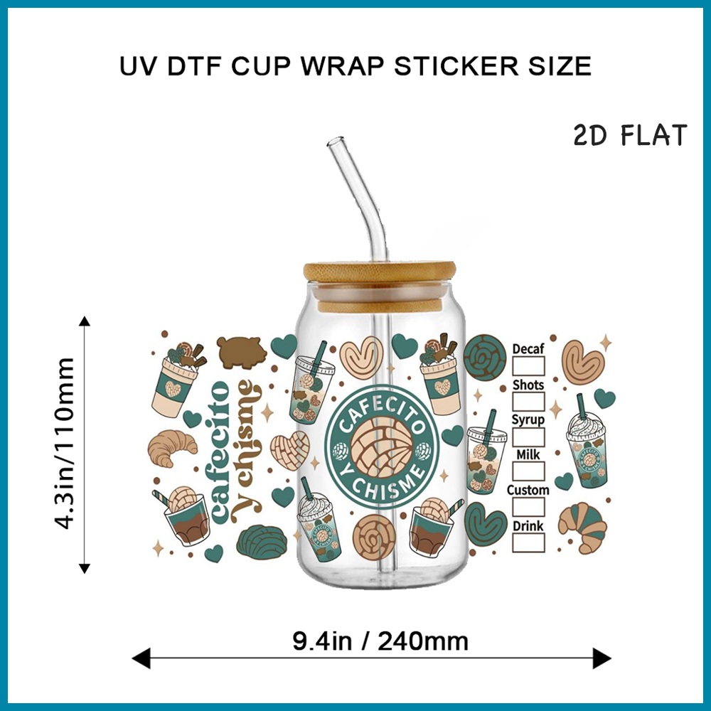 Cafecito Y Chisme UV DTF Cup W - Rdta Tank Glass incelemesi ve fiyatı