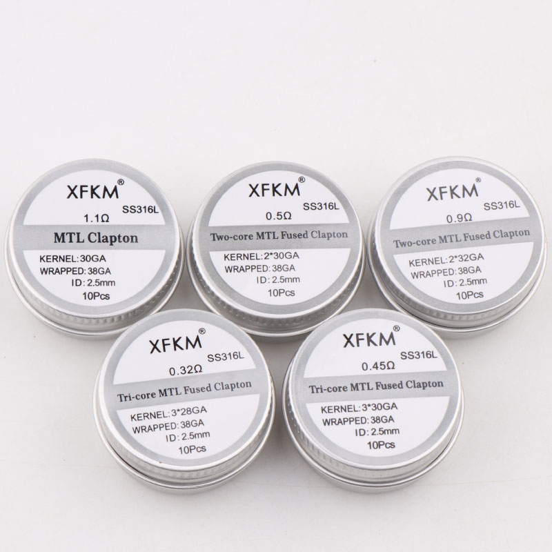 NEW XFKM 10PCS/box NI80/A1/SS3 - Clapton Wire Pre Built incelemesi ve fiyatı
