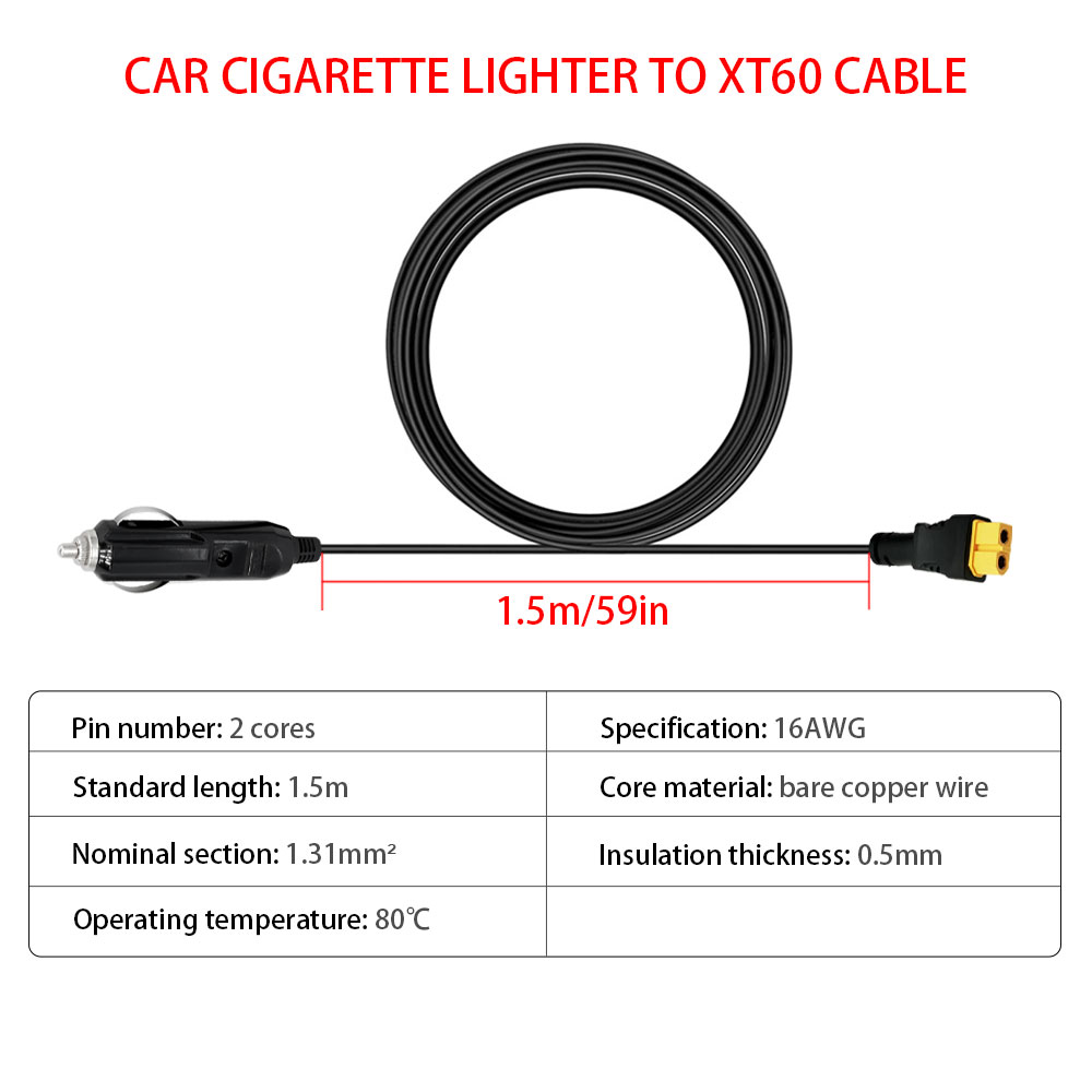 XT60 16AWG Plug Car Cigarette  - Accessories Experts Vape incelemesi ve fiyatı