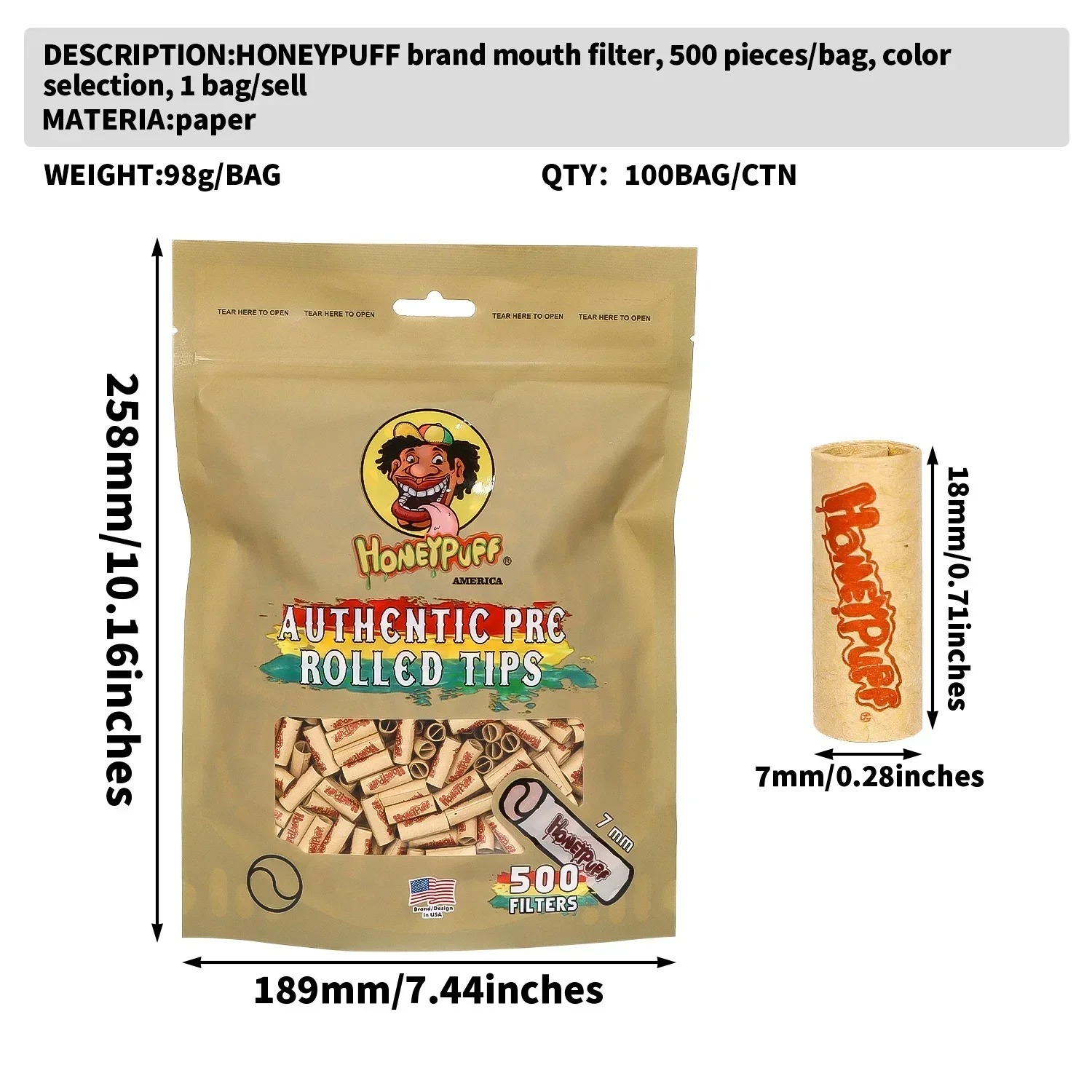 500Pcs/Lot Natural Unrefined P - Smoking & Vaping Accessories incelemesi ve fiyatı